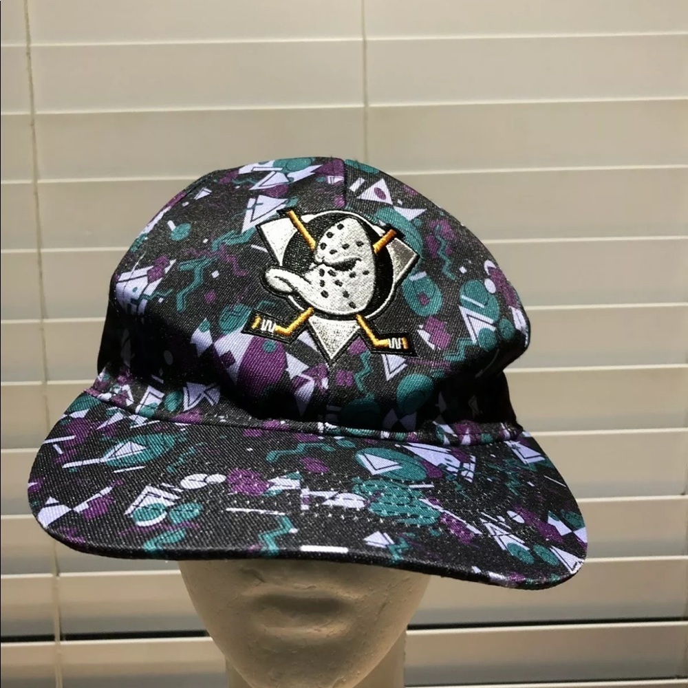Anaheim Might Ducks Hat SnapBack Vtg Camo Style